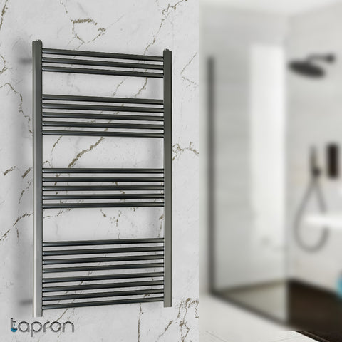 Black dual fuel towel rail 1200mm x 600mm