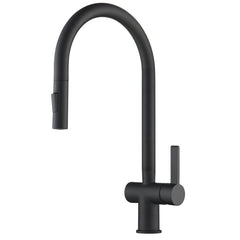 Modern black kitchen tap