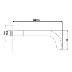 Round basin spout - Technical drawing
