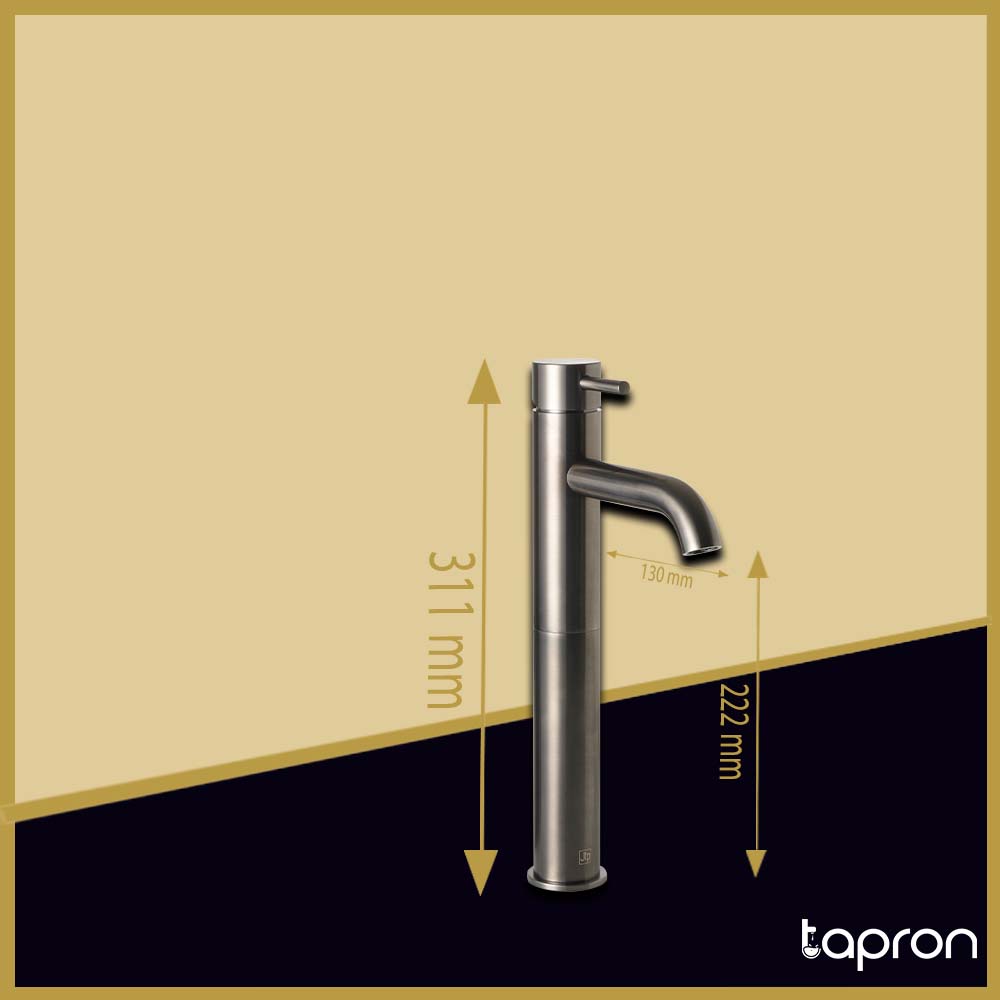 Brushed Brass Deck Mounted Basin Taps-Tapron