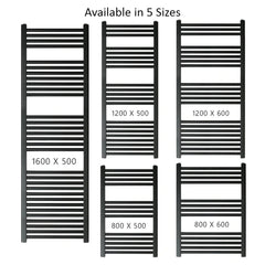 Matt Black Heated Towel Rail