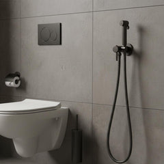 black douche shower kit  hot and cold 