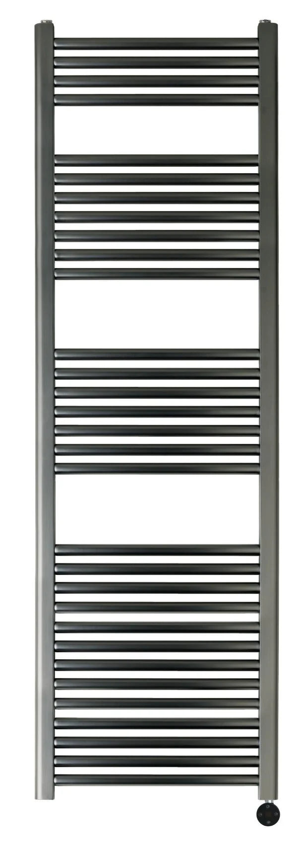 Black electric towel radiator with thermostat
