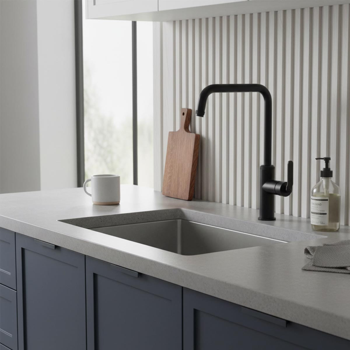 black mixer kitchen tap