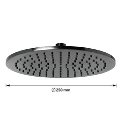 Black rainfall shower head - Dimension
