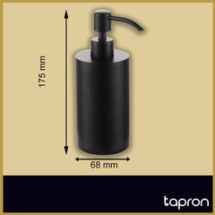 Matt Black Bathroom Soap Dispenser - Dimension