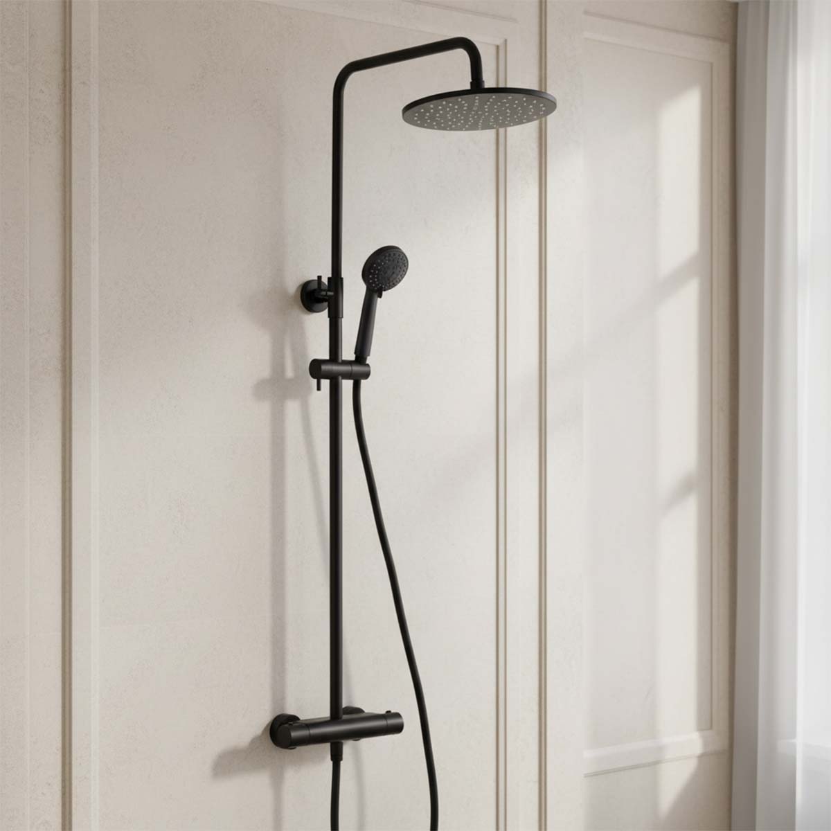 exposed thermostatic shower set with 2 outlets - Ireland