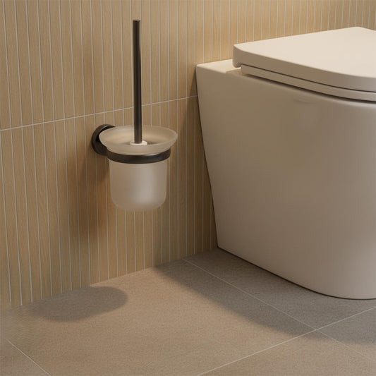 black toilet brush holder