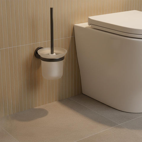 black toilet brush holder
