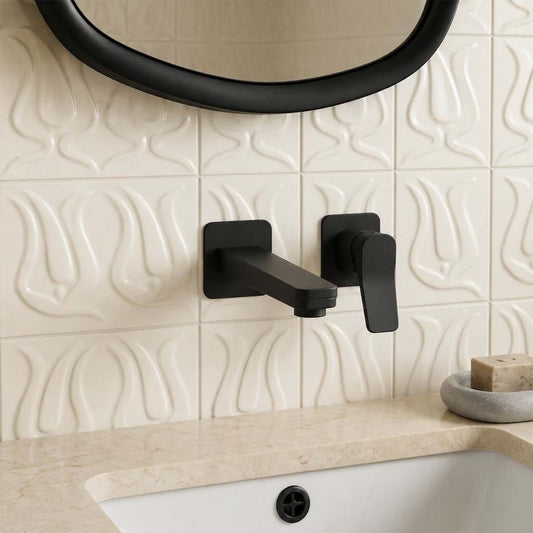  black wall mounted basin tap in Ireland  1200