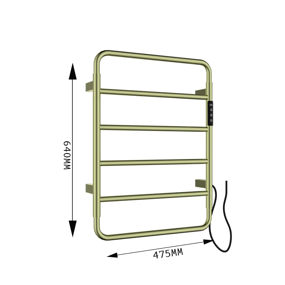 Brushed brass towel warmer 