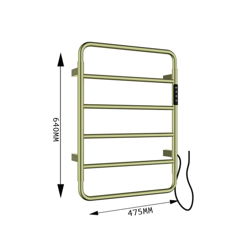 Brushed brass towel warmer 