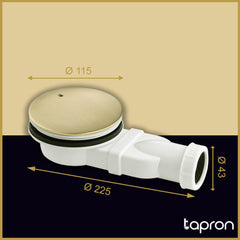 Brushed brass shower tray waste - Dimension