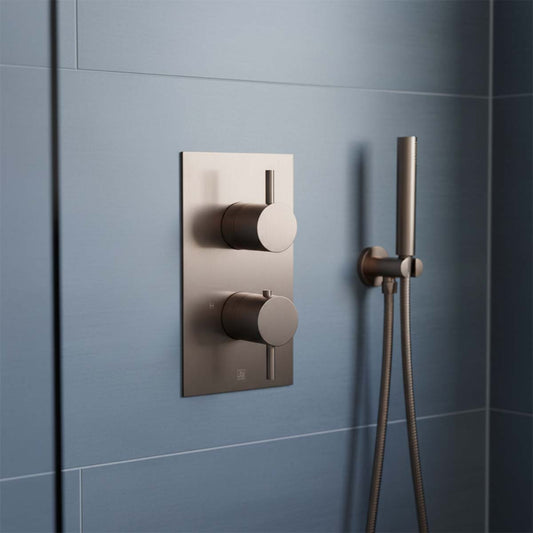 bronze 2 outlet concealed thermostatic shower valve - Ireland 