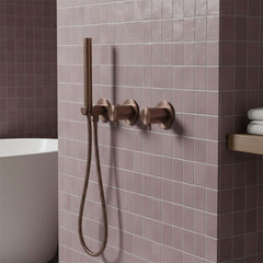 bronze 2 way thermostatic shower set with shower valves and handset - Ireland