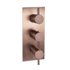 Bronze concealed twin shower valve