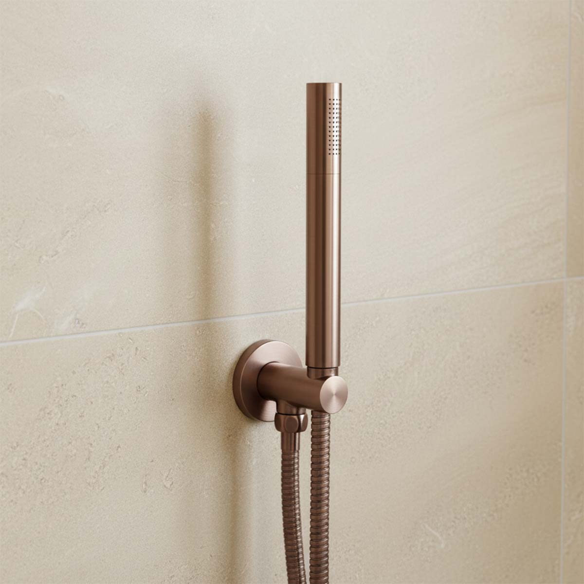 bronze handheld shower head with hose
