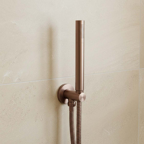 bronze handheld shower head with hose