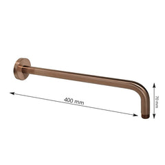 Brushed bronze wall mounted shower arm - Dimension