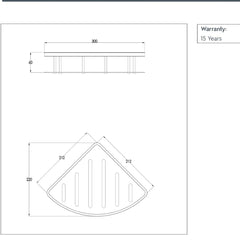 Bronze shower basket - Technical drawing