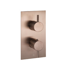 Brushed bronze thermostatic shower valve