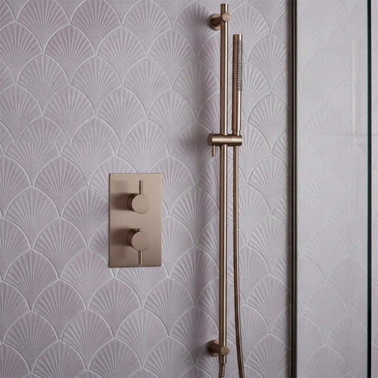 bronze slider rail with single function pencil shower handset 1200
