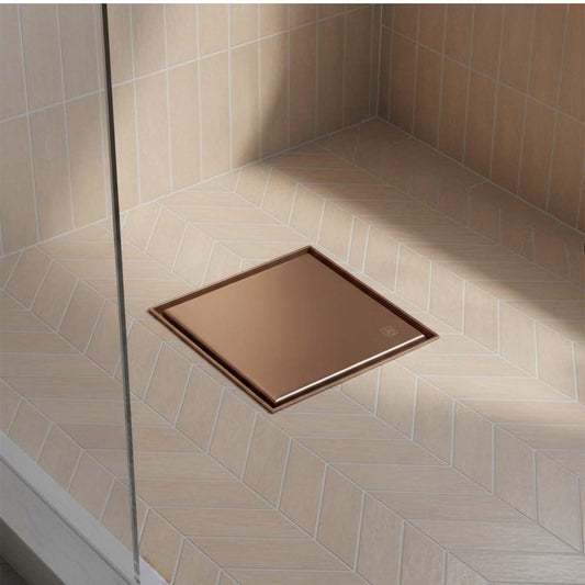 bronze square in floor shower drain 1200