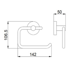Gold toilet roll holder - Technical drawing