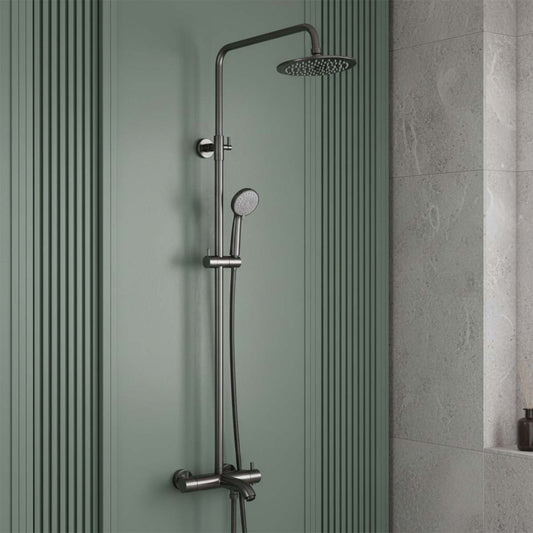 Exposed thermostatic shower system - Brushed Black Ireland 
