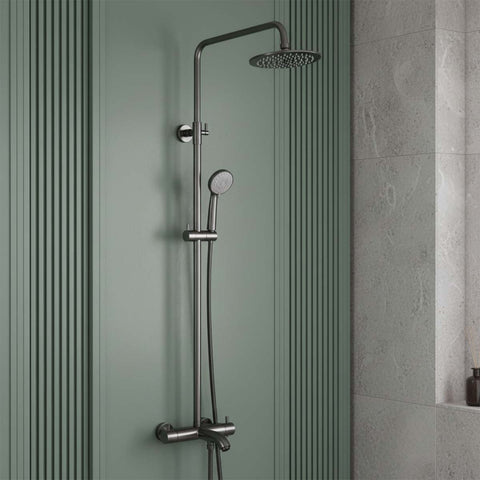 Exposed thermostatic shower system - Brushed Black Ireland 