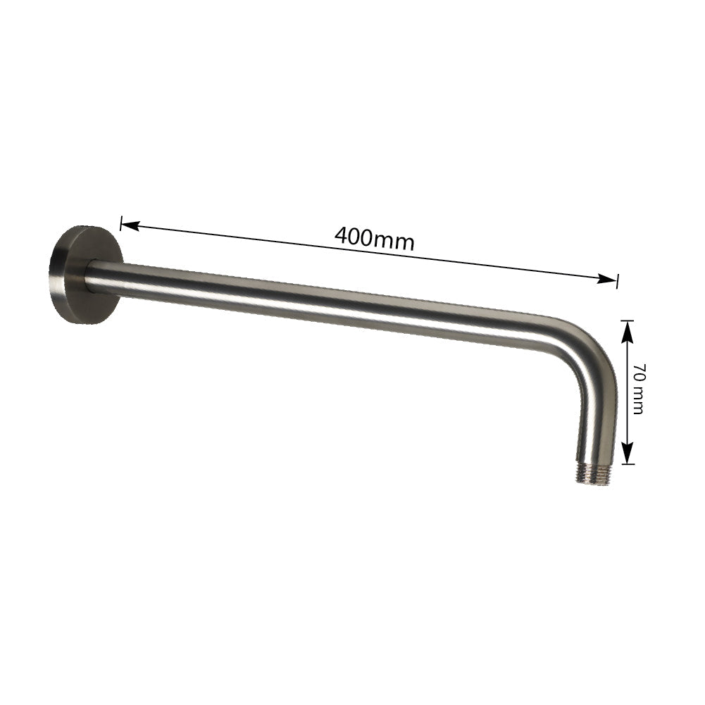 brushed black shower arm - tapron