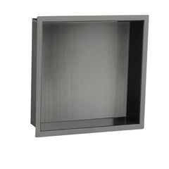 brushed black square recessed insert niche 300x 300mm