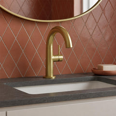 brushed brass basin tap with sid lever