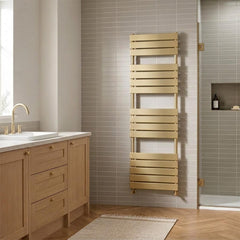 brushed brass flat bars towel radiator 1600mm Ireland