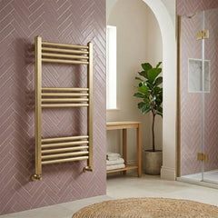 brushed brass heated towel rail - Ireland 