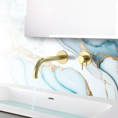 Brushed brass single lever basin tap