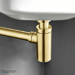 Brushed brass wash basin bottle trap Ireland