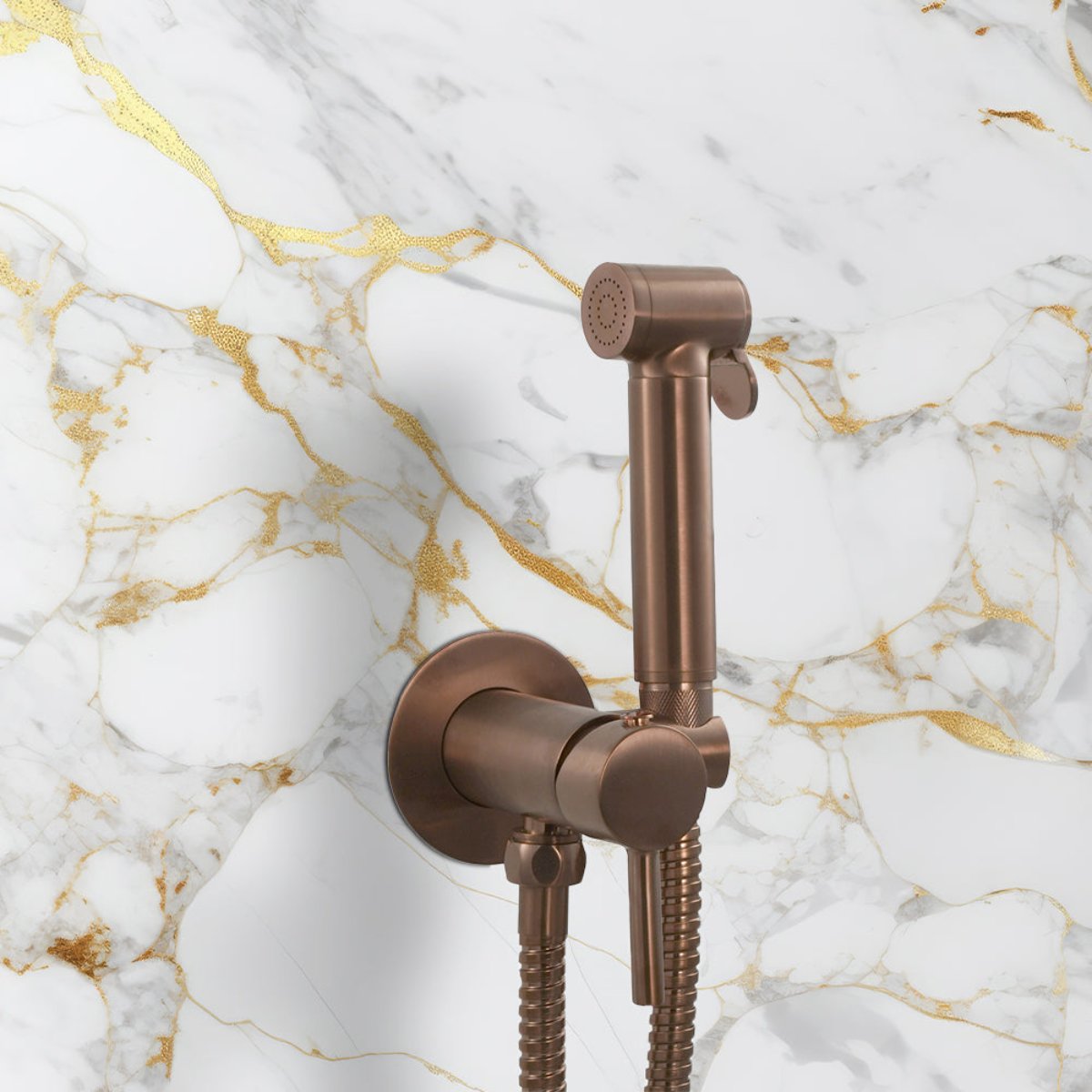 Brushed bronze bidet sprayer