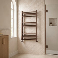 brushed bronze dual fuel towel rail 800mm