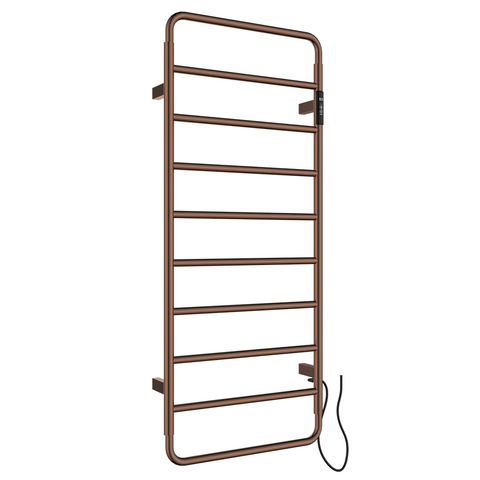Bronze electric heated towel rail with thermostat 