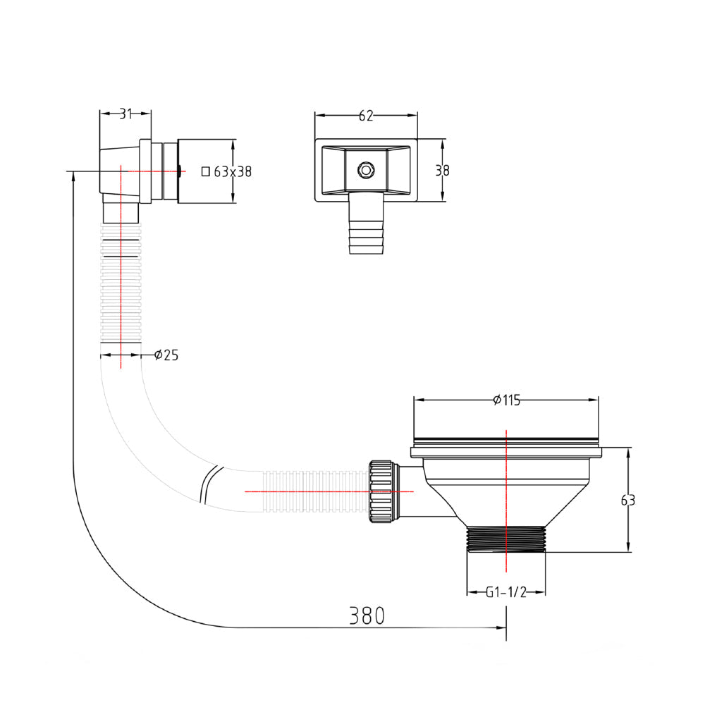 brushed_bronze_kitchen_sink_waste