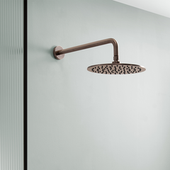 Brushed bronze shower head wall mounted shower arm 