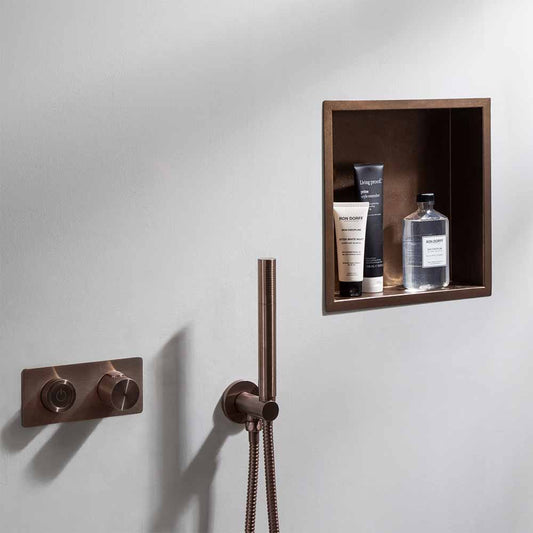 brushed bronze shower niche Ireland 1000