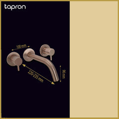 Wall mounted bronze basin tap-Tapron
