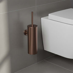 brushed bronze wall mounted toilet brush holder with brush - Ireland 
