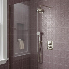 brushed nickel shower arm wall mounted 400mm
