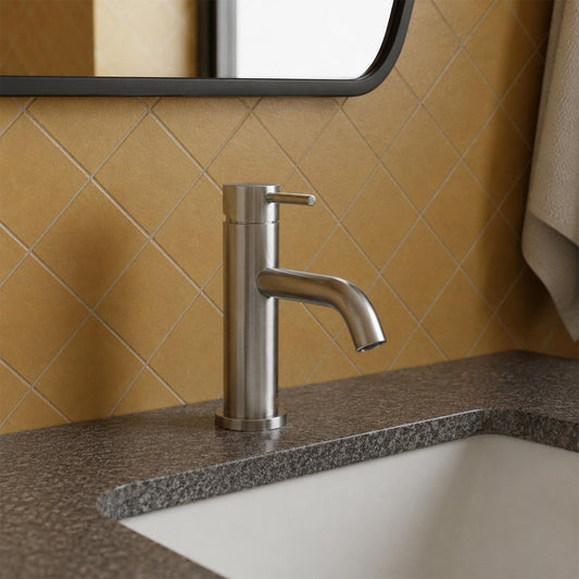brushed stainless steel basin tap deck mounted  1200