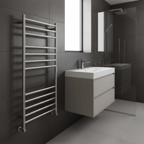 brushed stainless steel towel rail