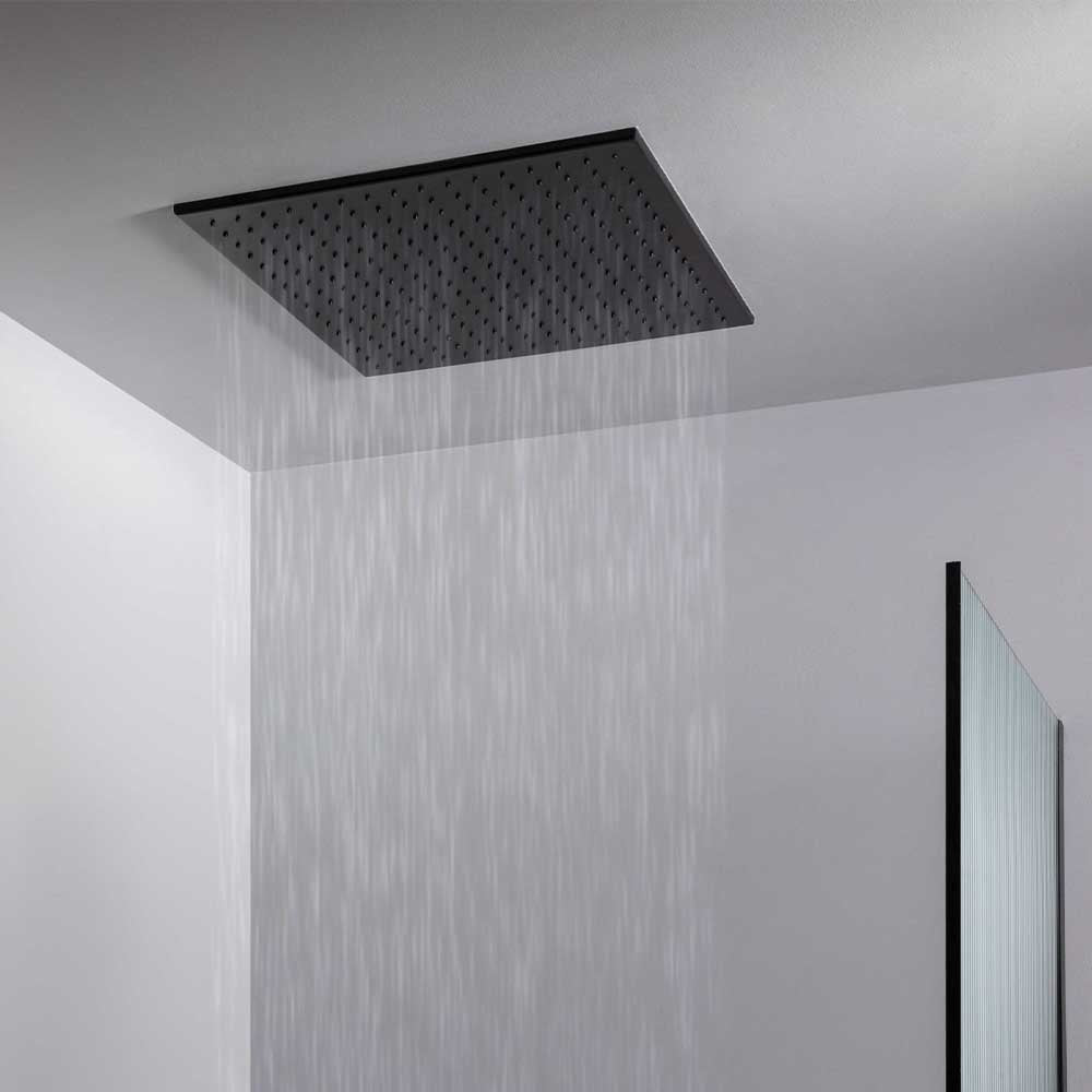 400mm ceiling mounted black shower head