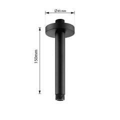 Black ceiling shower arm - Dimension